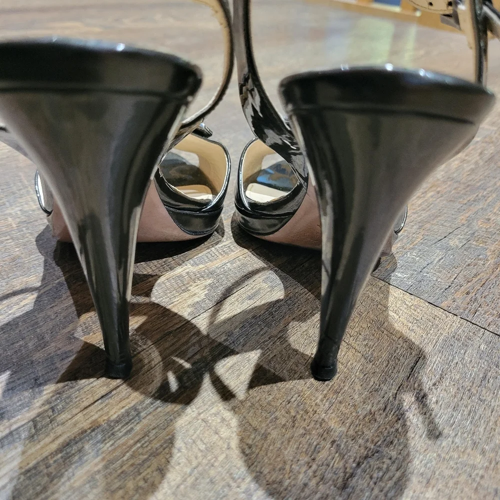 Prada Black and Brown Strappy Heels - Picture 13 of 16